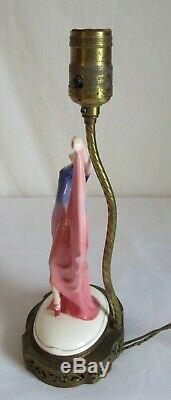 Antique Art Deco Porcelain Dancing Lady Lamp