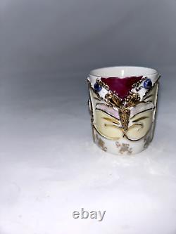 Antique Art Deco Porcelain Demitasse Cup & Saucer, Gold Gilded, Hand-Painted