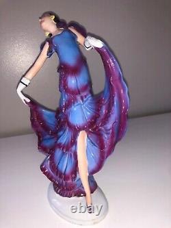 Antique Art Deco Porcelain German Lady Woman Dancer Flapper Figurine Figure