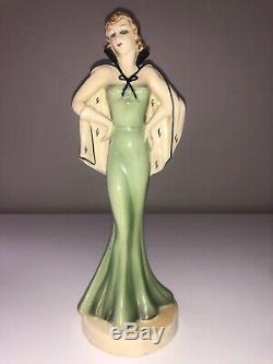 Antique Art Deco Porcelain Lady Woman Flapper Figurine Figure Czechoslovakia