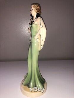Antique Art Deco Porcelain Lady Woman Flapper Figurine Figure Czechoslovakia