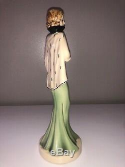 Antique Art Deco Porcelain Lady Woman Flapper Figurine Figure Czechoslovakia