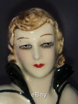 Antique Art Deco Porcelain Lady Woman Flapper Figurine Figure Czechoslovakia