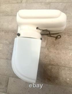Antique Art Deco Porcelain Milk Glass Shade Bathroom Wall Lamp Sconce Light
