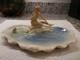 Antique Art Deco Porcelain Nude Seated By Pond Germany