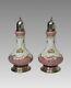 Antique Art Deco Porcelain & Sterling Silver Salt And Pepper Shaker Set