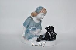 Antique Art Deco Rosenthal A. Caasmann Girl Teddy Bear School Porcelain Figurine