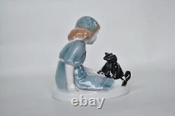 Antique Art Deco Rosenthal A. Caasmann Girl Teddy Bear School Porcelain Figurine