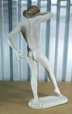 Antique Art Deco Rosenthal Porcelain Figurine Large Nude, 11 H