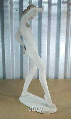 Antique Art Deco Rosenthal Porcelain Figurine Large Nude, 11 H