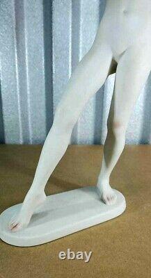 Antique Art Deco Rosenthal Porcelain Figurine Large Nude, 11 H