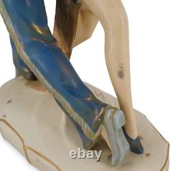 Antique Art Deco Royal Dux Porcelain Figurine, Tango, 15 high