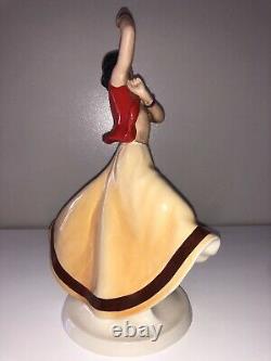 Antique Art Deco Royal Dux Semi Nude Gypsy Lady Woman Dancer Porcelain Figurine