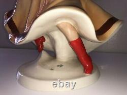 Antique Art Deco Royal Dux Semi Nude Gypsy Lady Woman Dancer Porcelain Figurine