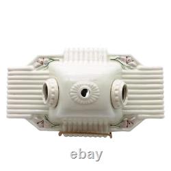 Antique Art Deco Victorian Porcelain Ceiling Light Fixture With Floral Design 15
