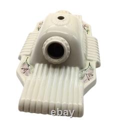 Antique Art Deco Victorian Porcelain Ceiling Light Fixture With Floral Design 15