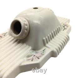 Antique Art Deco Victorian Porcelain Ceiling Light Fixture With Floral Design 15
