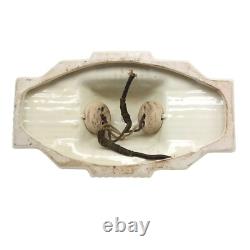 Antique Art Deco Victorian Porcelain Ceiling Light Fixture With Floral Design 15