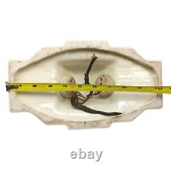 Antique Art Deco Victorian Porcelain Ceiling Light Fixture With Floral Design 15