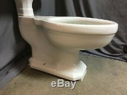 Antique Art Deco White Porcelain Complete Toilet Bowl Tank Lid Standard 57-19E