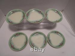 Antique Art Deco porcelain hand-painted 12 Pc. Set cup saucer gilded 1920's