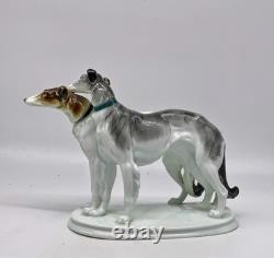 Antique Art Deco vintage Karl Ens porcelain Borzoi pair wolfhound Porzellan dogs