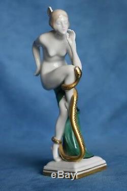 Antique Art Nouveau GALLUBA HOFMANN FLAPPER Deco Lady Exotic Snake Dancer Figure