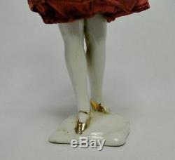 Antique Art deco porcelain half doll William Goebel pin cushion With Legs #6