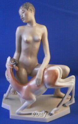 Antique Augarten Porcelain African Lady Figurine Figure Porzellan Figur Art Deco