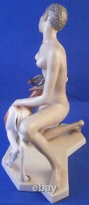 Antique Augarten Porcelain African Lady Figurine Figure Porzellan Figur Art Deco