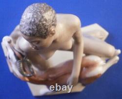 Antique Augarten Porcelain African Lady Figurine Figure Porzellan Figur Art Deco