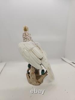 Antique Austria Vienna Wien Augarten Art Deco Cockatoo Bird Porcelain Figurine
