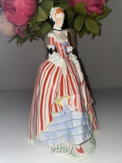Antique Austrian Art Deco Porcelain Figurine Figure Lady Woman Knell Austria