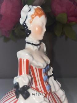 Antique Austrian Art Deco Porcelain Figurine Figure Lady Woman Knell Austria