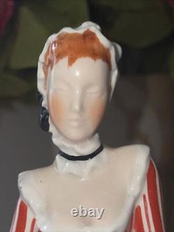 Antique Austrian Art Deco Porcelain Figurine Figure Lady Woman Knell Austria