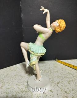 Antique Austrian Vienna Art-Deco Porcelain Figurine, Dancer, 10.5 high