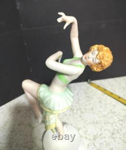 Antique Austrian Vienna Art-Deco Porcelain Figurine, Dancer, 10.5 high