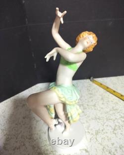 Antique Austrian Vienna Art-Deco Porcelain Figurine, Dancer, 10.5 high