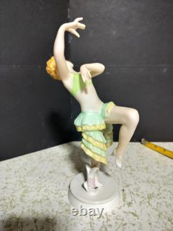 Antique Austrian Vienna Art-Deco Porcelain Figurine, Dancer, 10.5 high