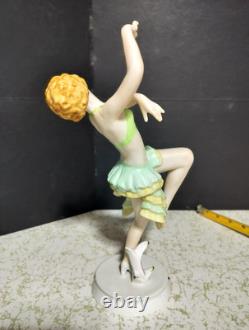 Antique Austrian Vienna Art-Deco Porcelain Figurine, Dancer, 10.5 high