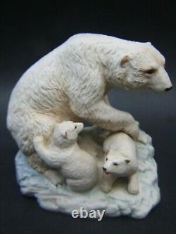 Antique Aynsley Polar Bear & Cubs Fine Porcelain Figurines England 30's Rare VGC