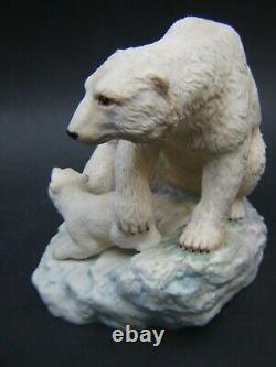 Antique Aynsley Polar Bear & Cubs Fine Porcelain Figurines England 30's Rare VGC