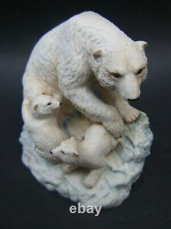 Antique Aynsley Polar Bear & Cubs Fine Porcelain Figurines England 30's Rare VGC