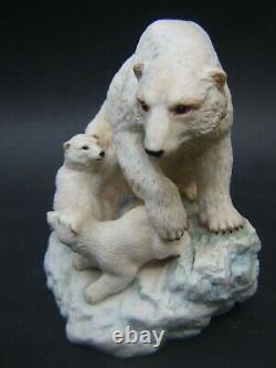 Antique Aynsley Polar Bear & Cubs Fine Porcelain Figurines England 30's Rare VGC