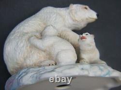 Antique Aynsley Polar Bear & Cubs Fine Porcelain Figurines England 30's Rare VGC