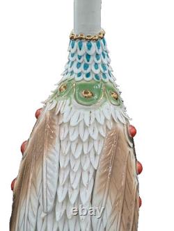Antique Bird Figurine Heron Crane Porcelain Ceramic Statue Art Deco Styling 21
