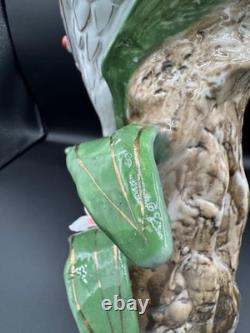 Antique Bird Figurine Heron Crane Porcelain Ceramic Statue Art Deco Styling 21