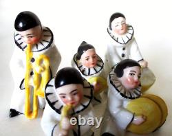 Antique C. 1920's Art Deco Pierrot Porcelain Quintet Germany