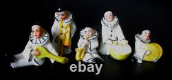 Antique C. 1920's Art Deco Pierrot Porcelain Quintet Germany