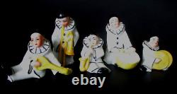 Antique C. 1920's Art Deco Pierrot Porcelain Quintet Germany